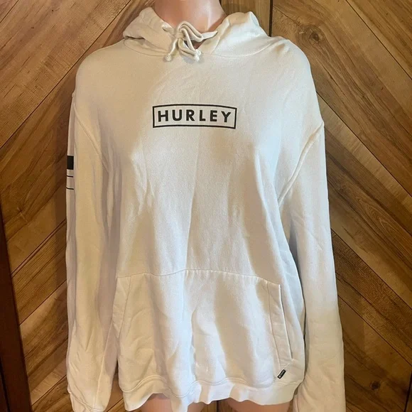 Hurley Men’s Large Tan Pullover Hoodie Small Flaws - Picture 3 of 11